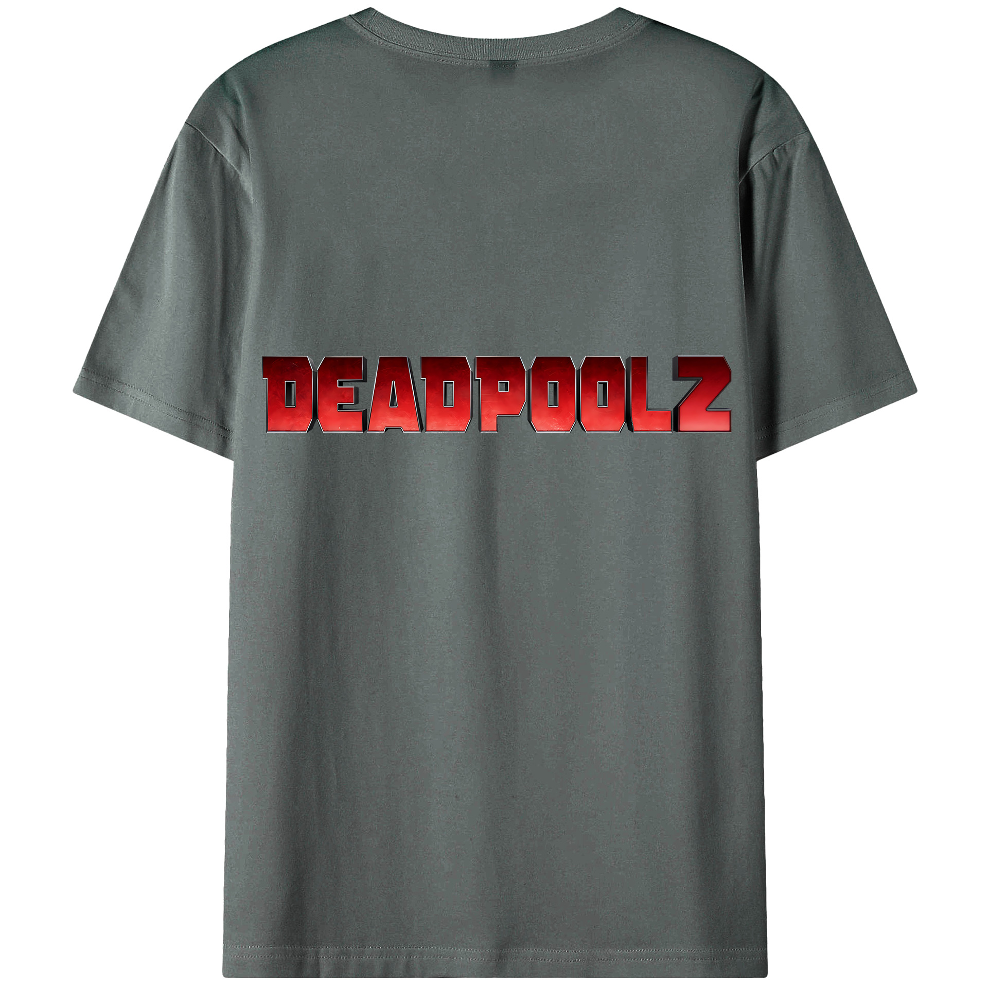 （画像用） Deadpool デッドプール 綿100％ メンズ半袖Tシャツ（バックプリント） 通気性